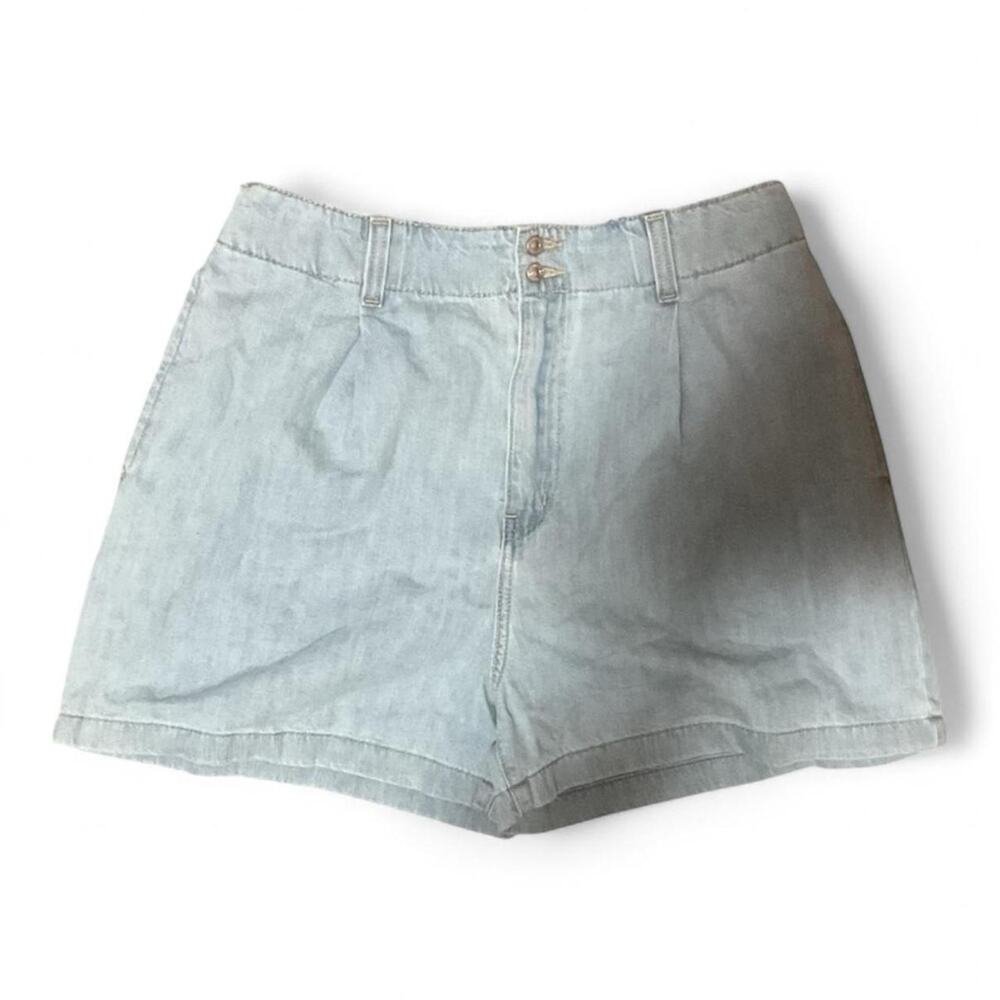Forever 21 Light wash Elastic Blue Denim Shorts